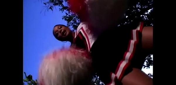  Amazing brunette ebony cheerleader Candice Jackson takes cock after game